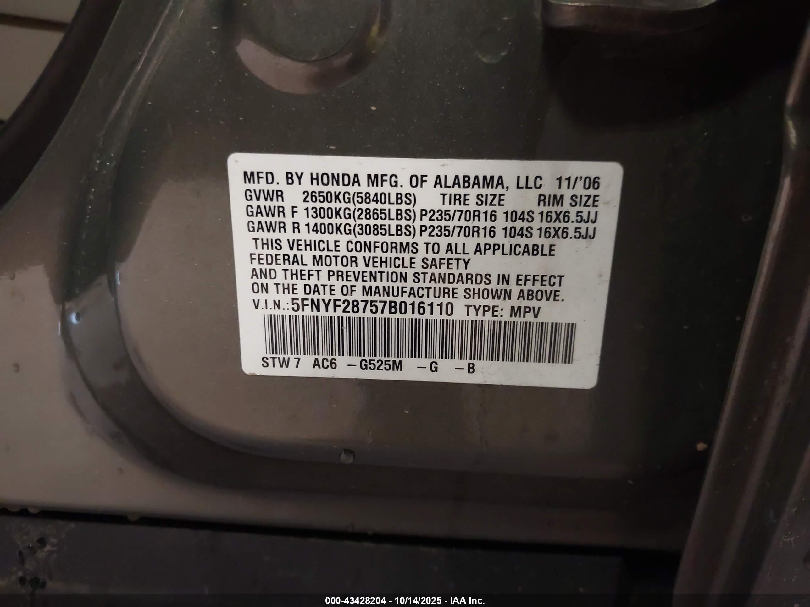 2007 Honda #9